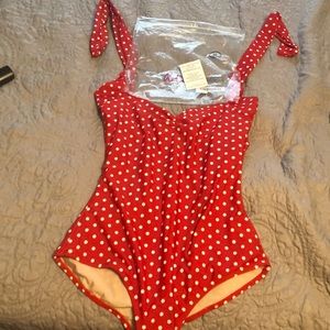 bathing suit never worn women -red dolly swim-